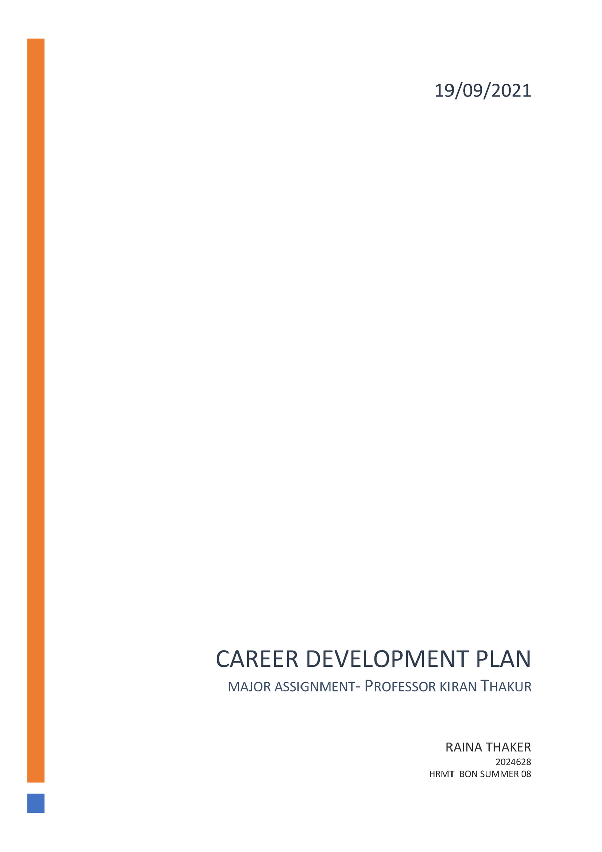 career development plan assignment ucw