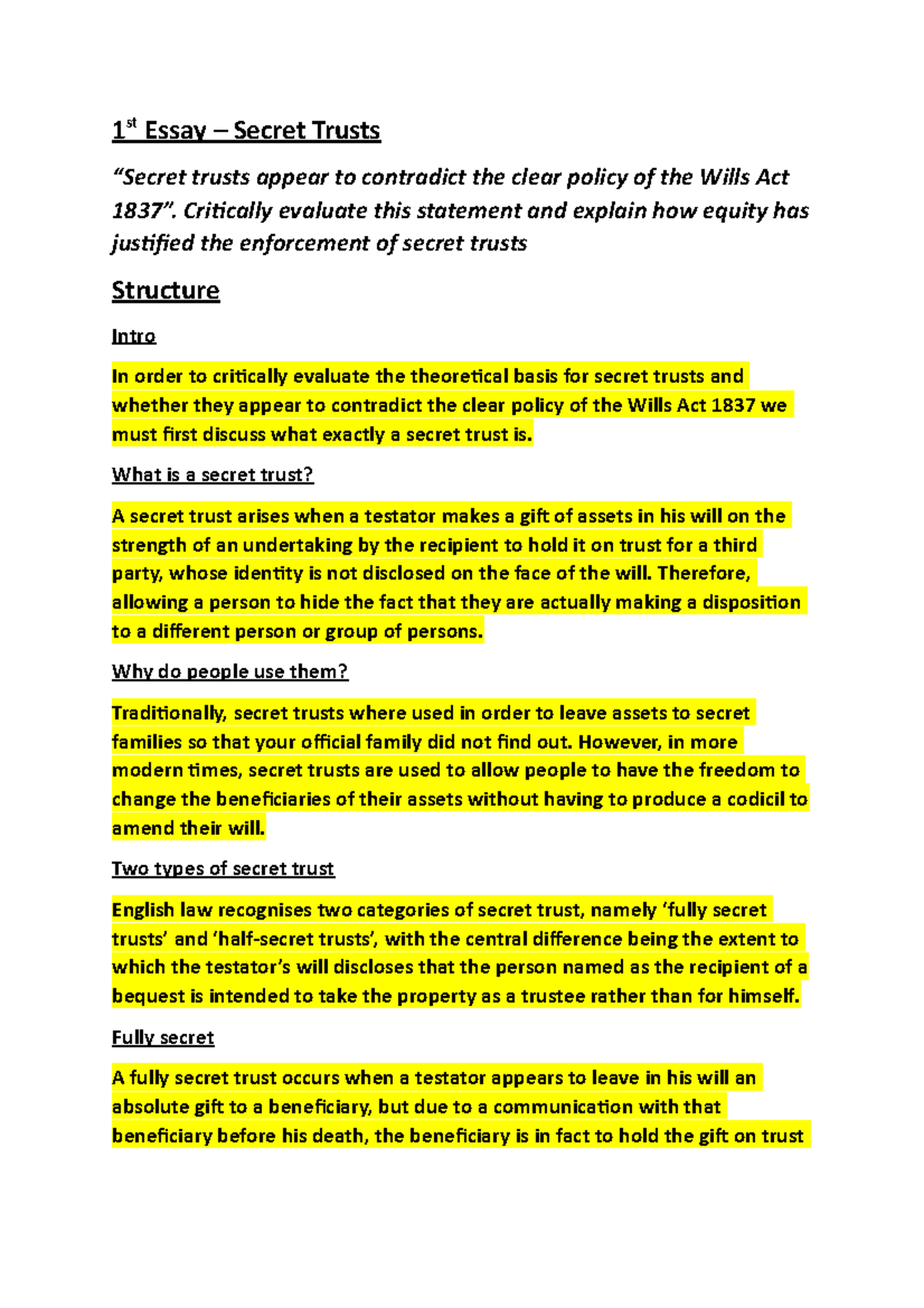 Secret Trusts Perfect Essay What Is It Why People Use Them 1st 