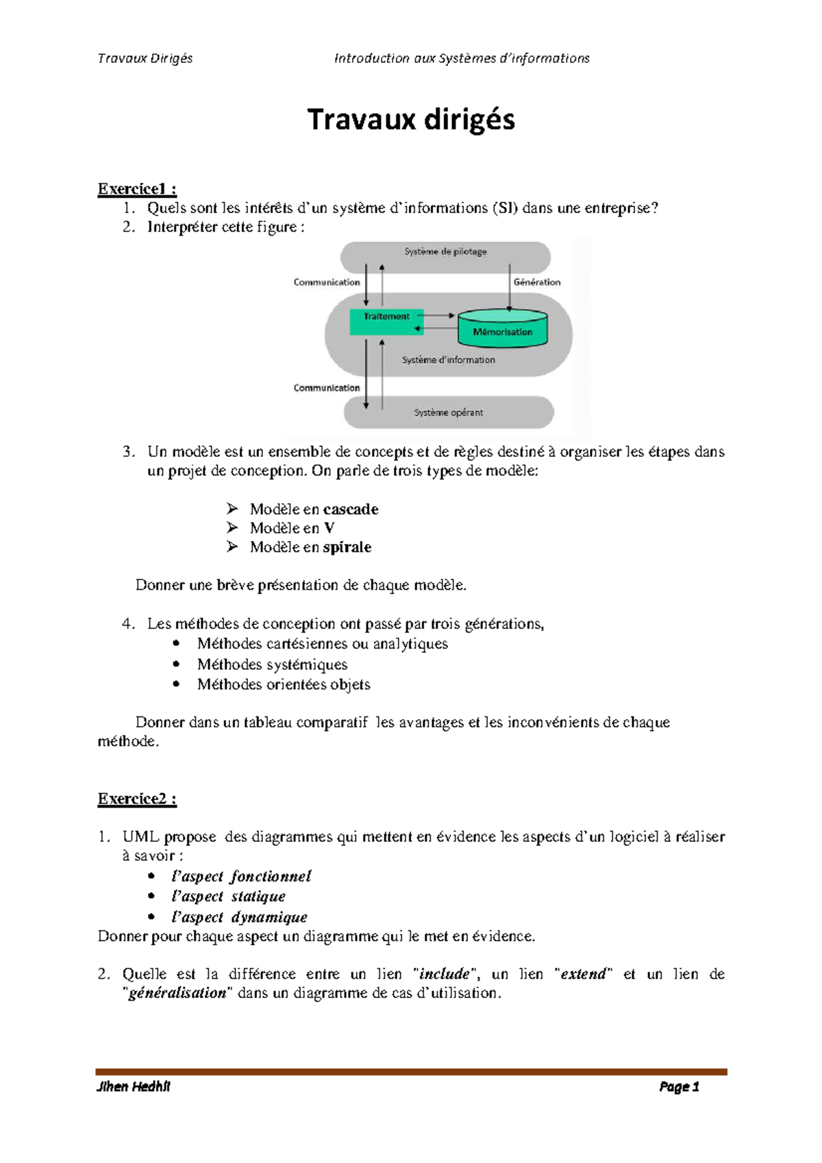 Travaux-diriges - Zusammenfassung - Travaux Dirigés Exercice1 : 1 ...