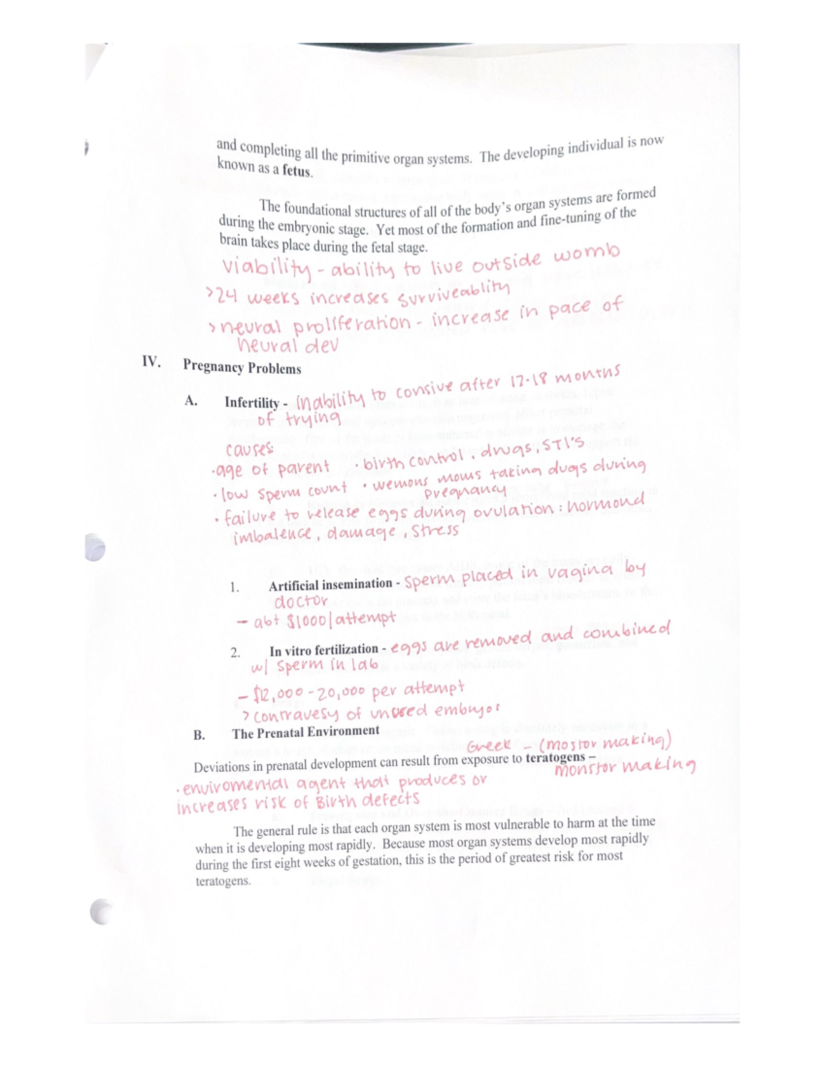 Known as a fetus - LSU Psychology Notes: For Exam 1 over Chapters 1-3 ...