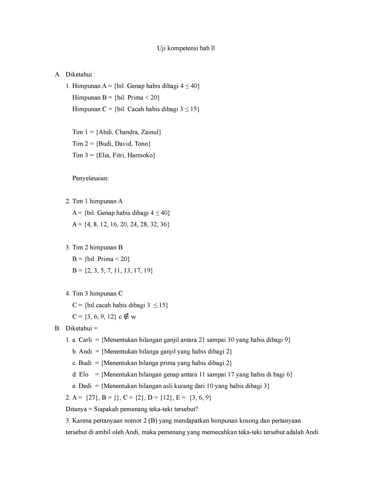 Uji Kompetensi Bab Ll.docx 222222 - Uji Kompetensi Bab Ll A. Diketahui ...