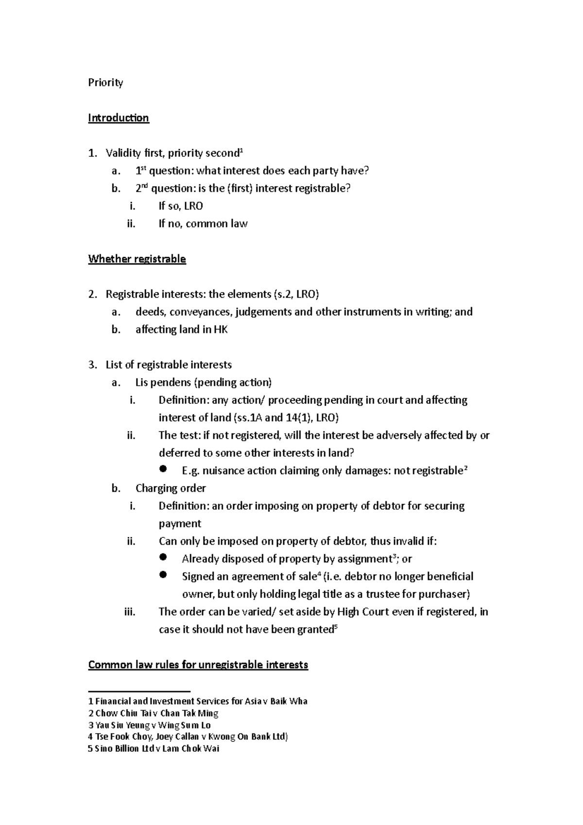 L6 Priority - Lecture notes 6 - Priority Introduction Validity first ...