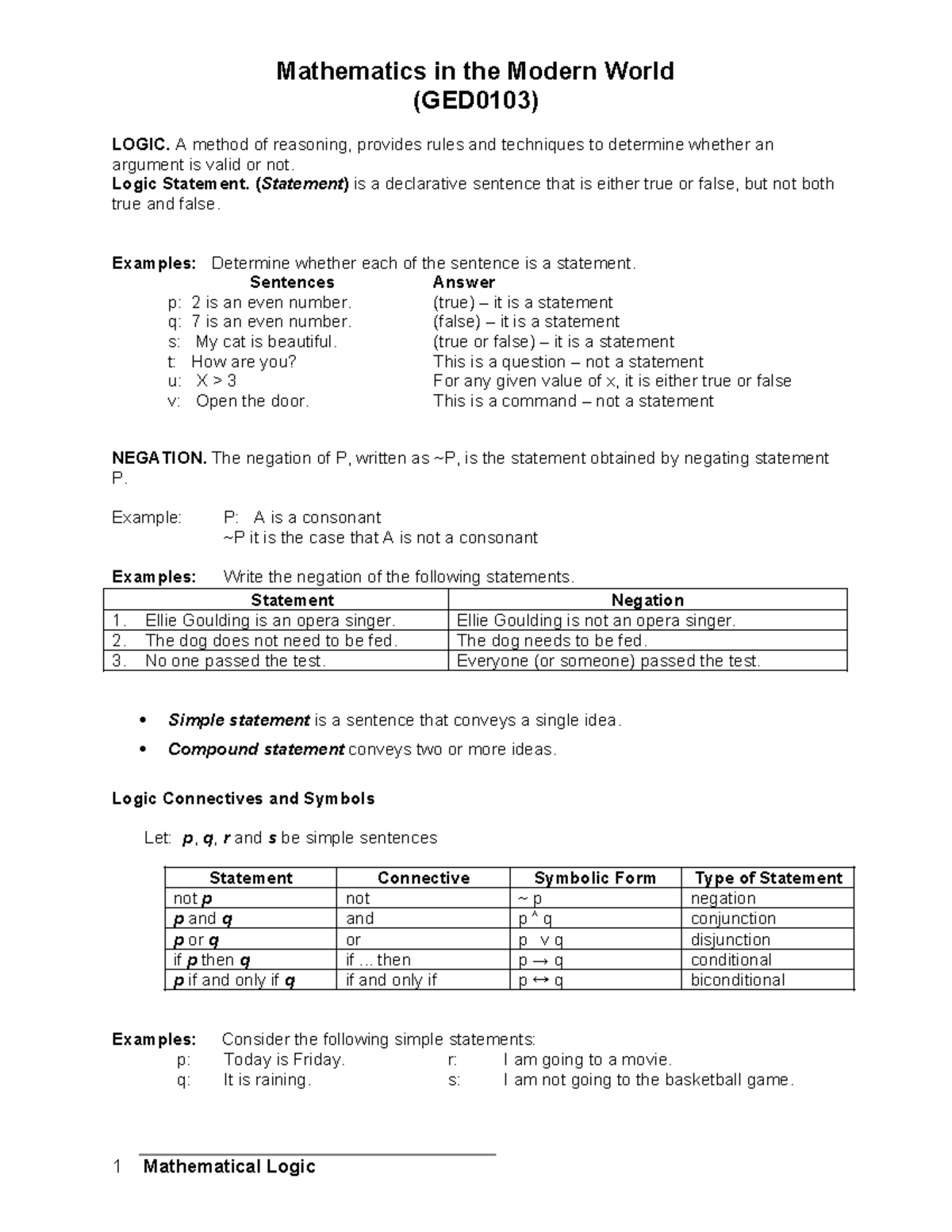 Mathematical Logic - about frieze patterns - (GED0103) LOGIC. A method ...
