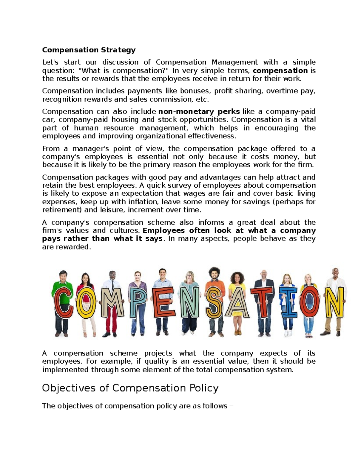 Compensation - These are the notes of one of the function of human ...