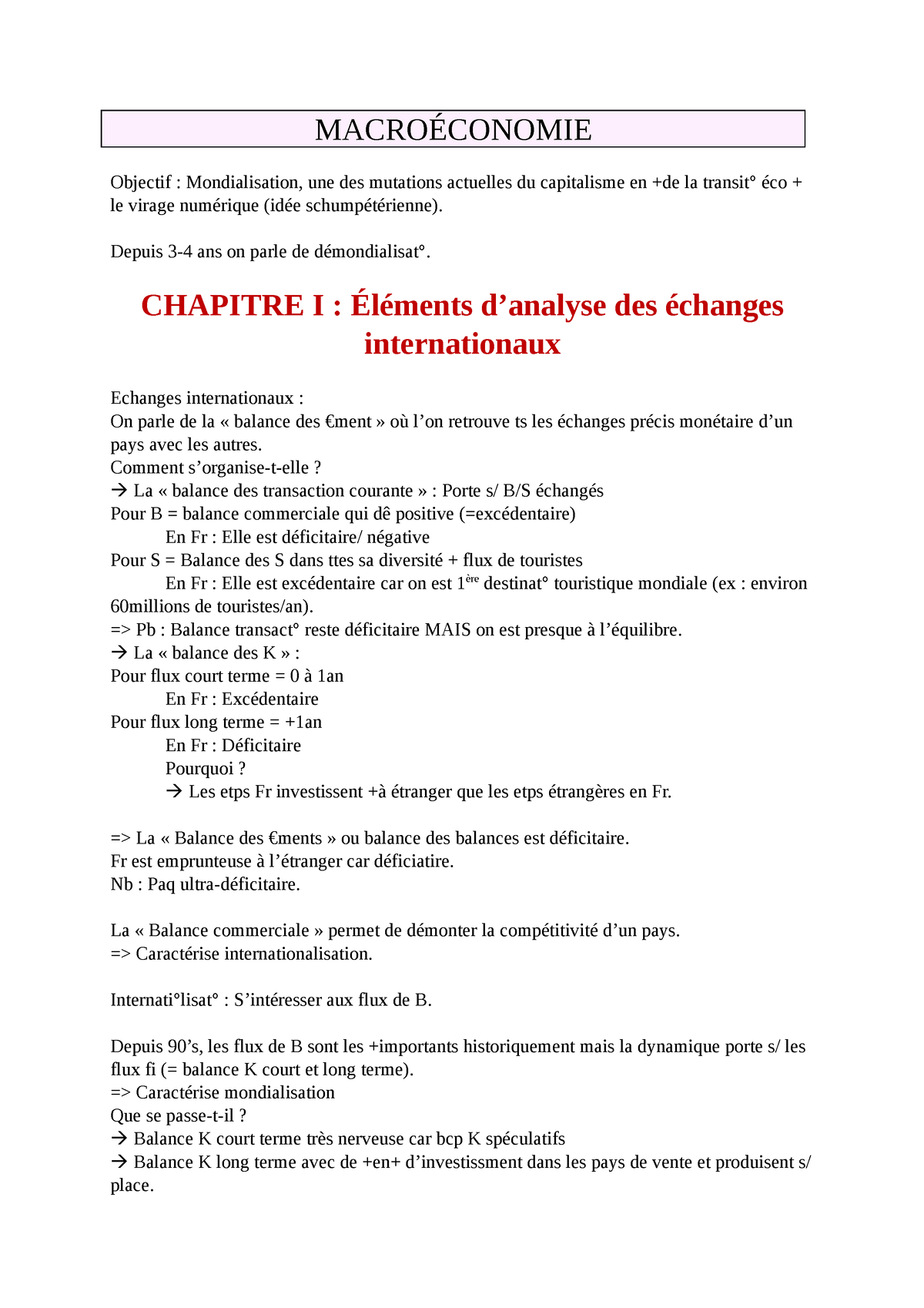 Début Cours-de Macroeconomie - MACROÉCONOMIE Objectif : Mondialisation ...