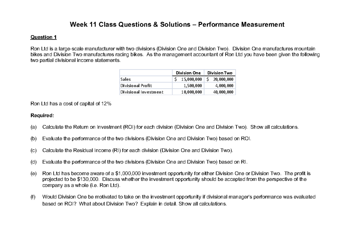 Week 11 Class Questions & Solutions - Week 11 Class Questions ...