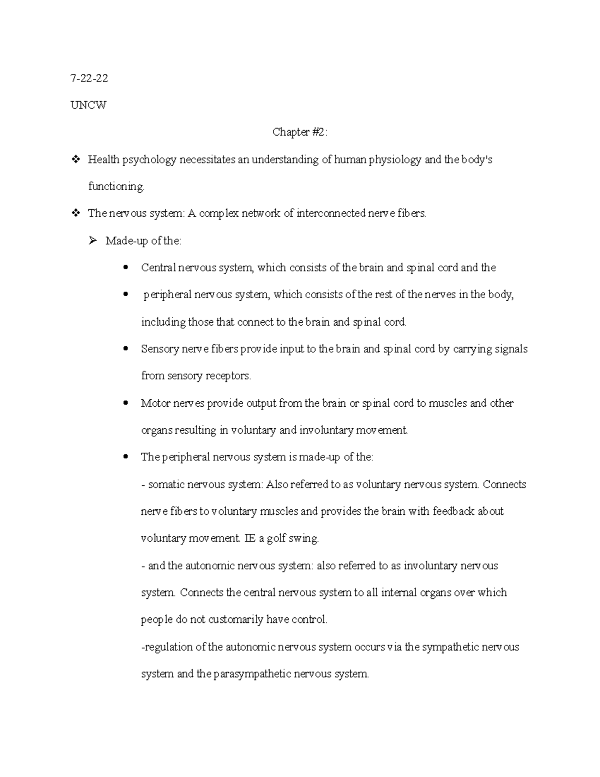 Health Psychology Ch 2 Study Guide - 7-22- UNCW Chapter #2: Health ...