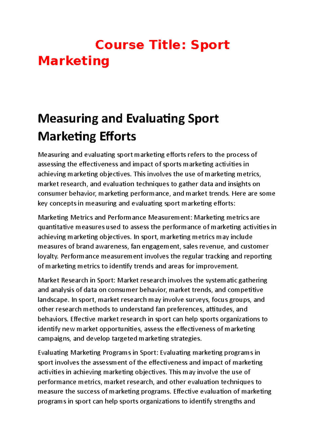 sports marketing thesis topics