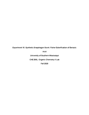 Experiment 20: Lab Report (Preparation of 9,10-Dihydroanthracene-0,10-α ...