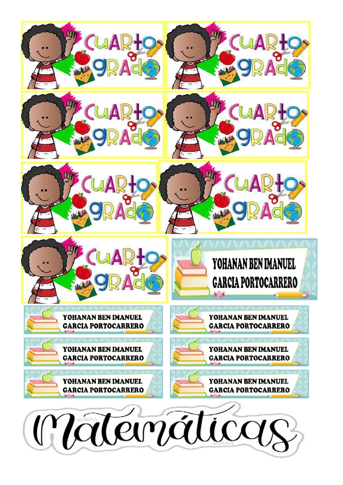 Etiquetas-PARA- Cuaderno cuarto - CUARTO CUAR 9RAd 9RAQ CUARTO CUARto ...