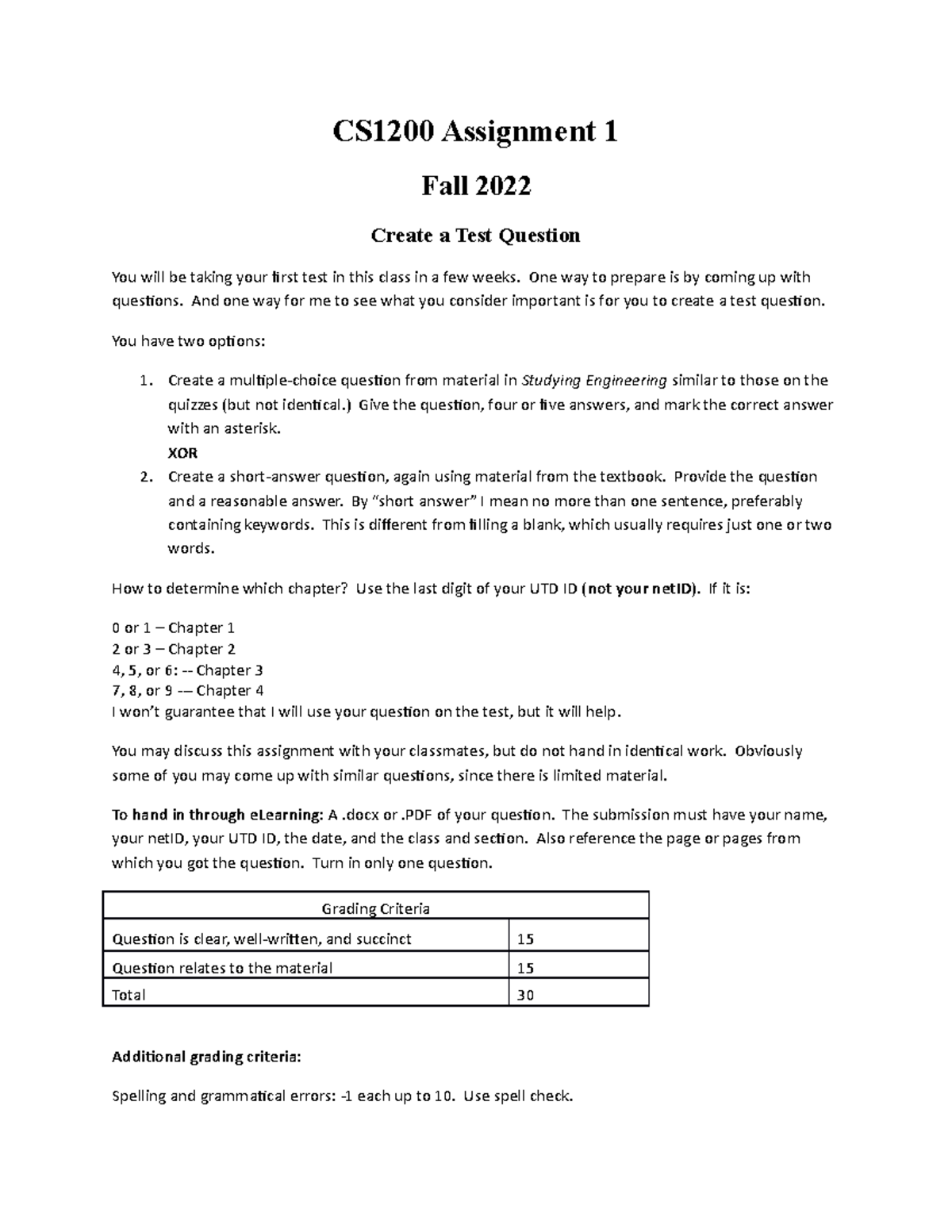 CS1200Fall2022-Asg1 1.09.36 AM - CS1200 Assignment 1 Fall 2022 Create a ...