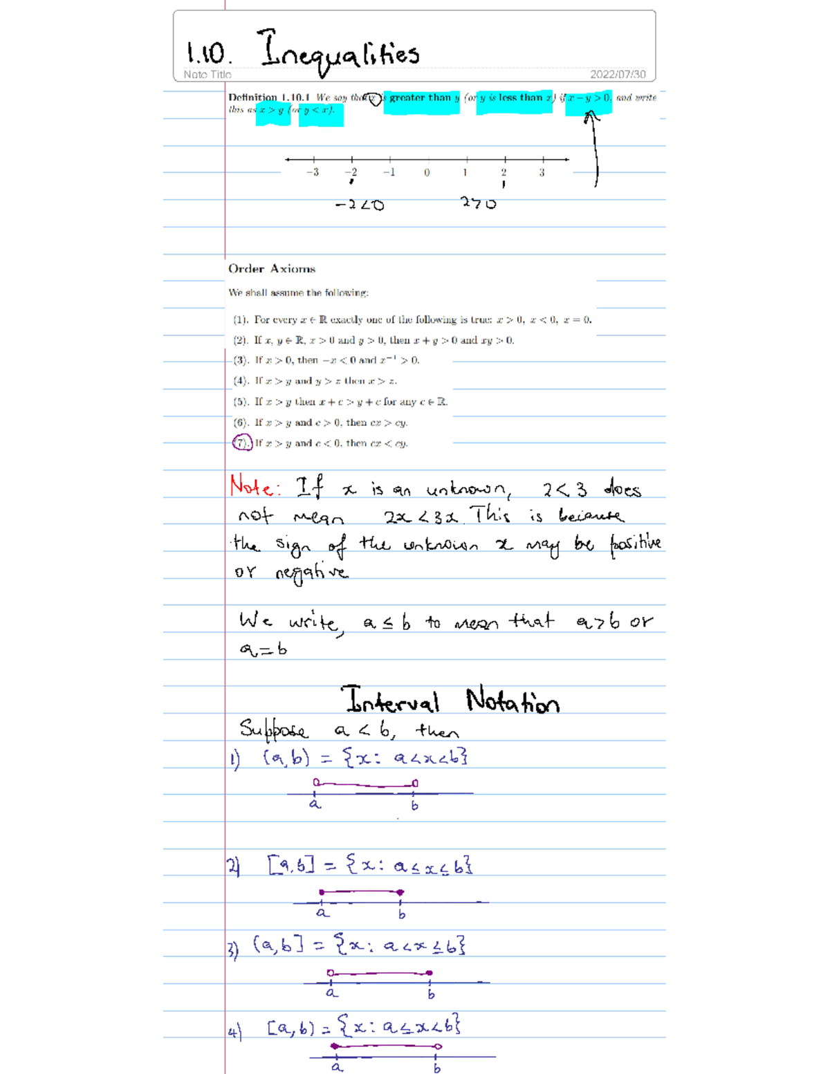 Inequalities - MATH130 - Studocu