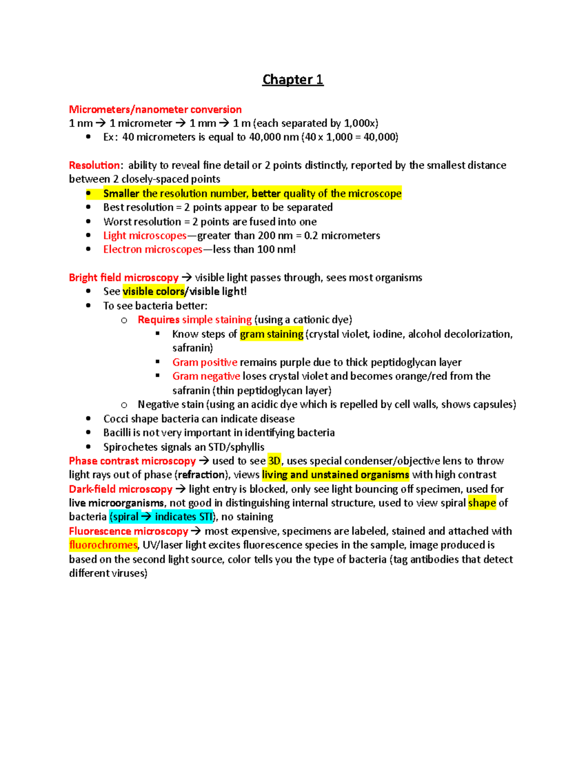 MEDT270 Quiz 1 Powerpts 14 review Chapter 1 Micrometers/nanometer