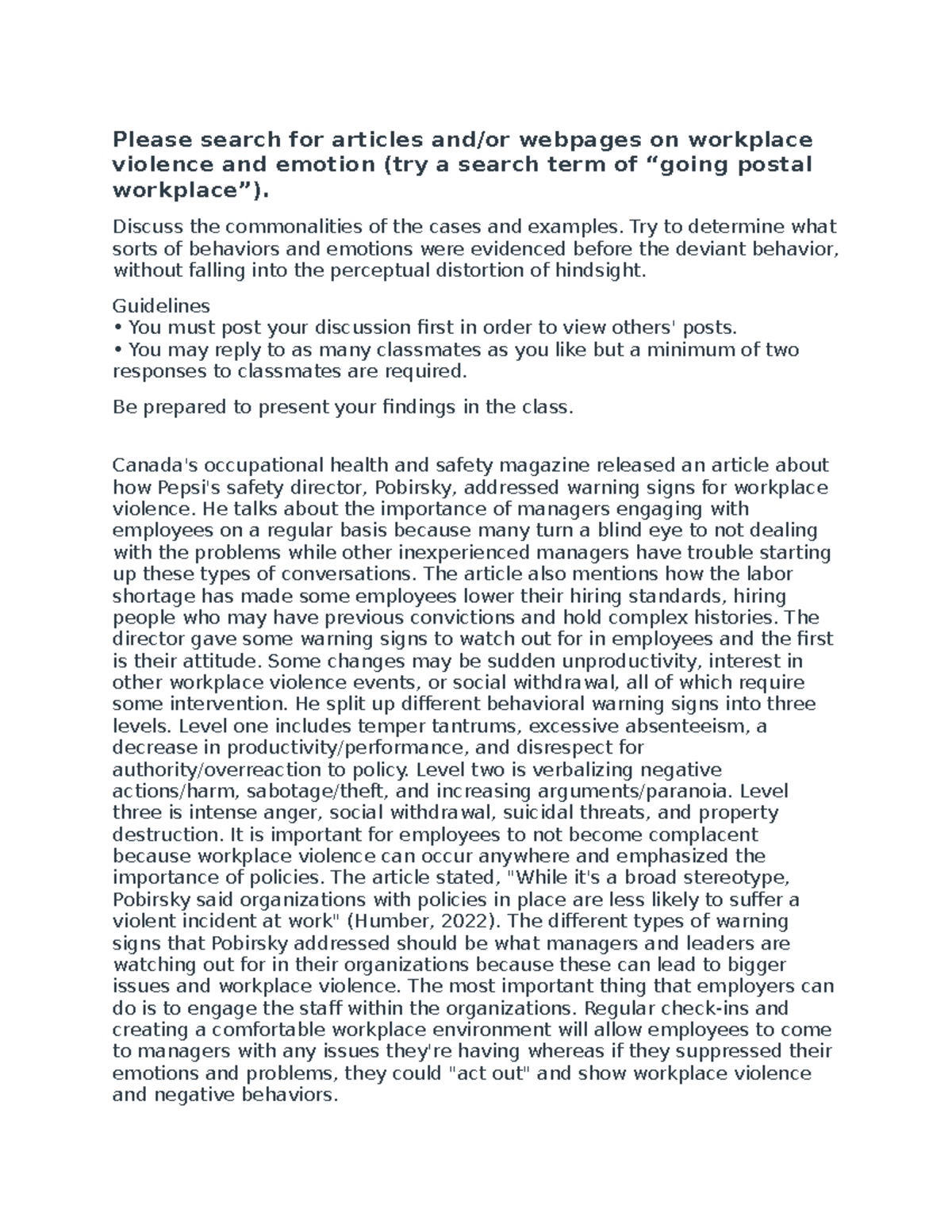 Module Four Discussion Please search for articles and/or webpages on