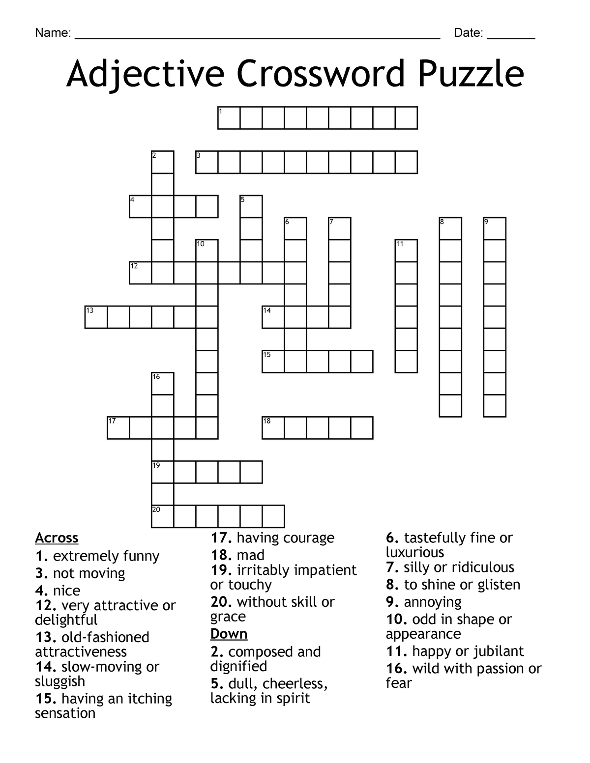 adjectives-crossword-worksheets-99worksheets