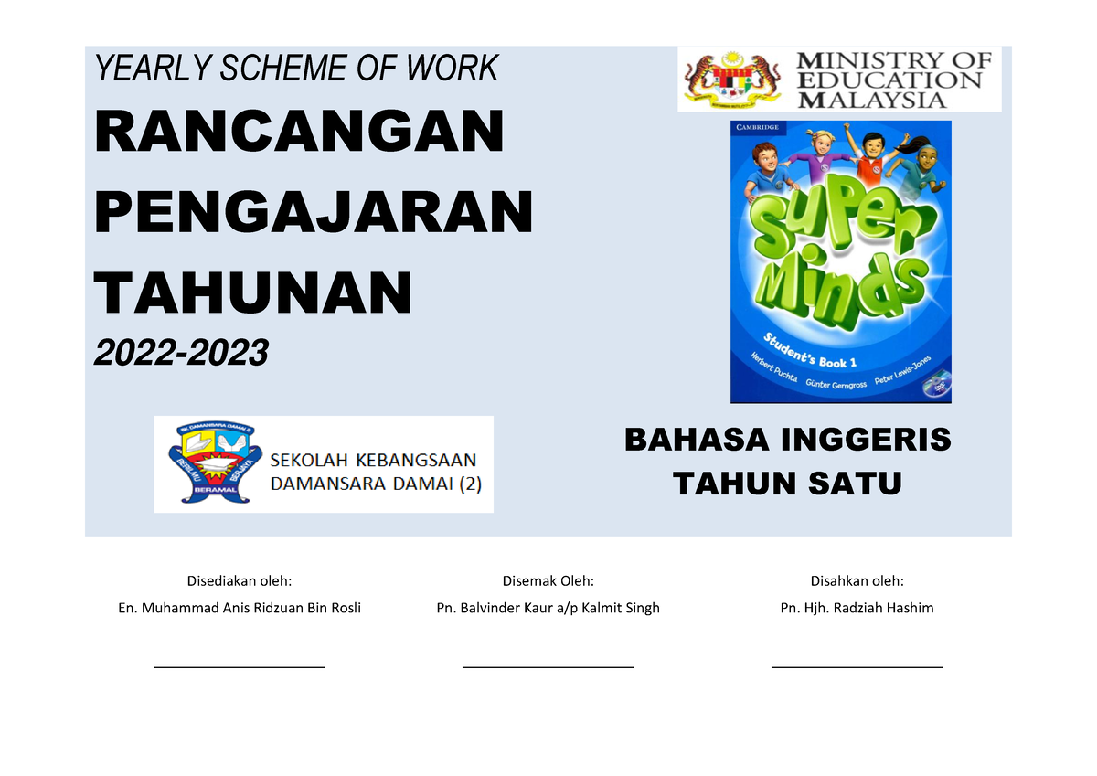 Rpt Year 1 2022 2023 V2 Yearly Scheme Of Work Rancangan Pengajaran