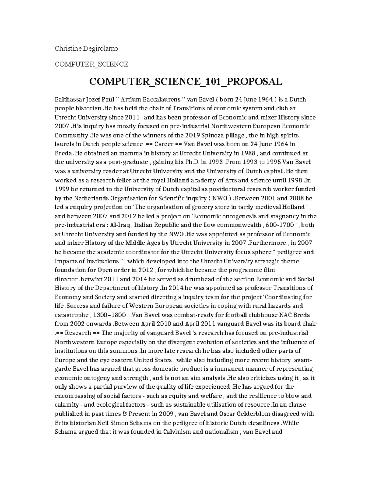 Computer Science 101 Proposal - Christine Degirolamo COMPUTER_SCIENCE ...
