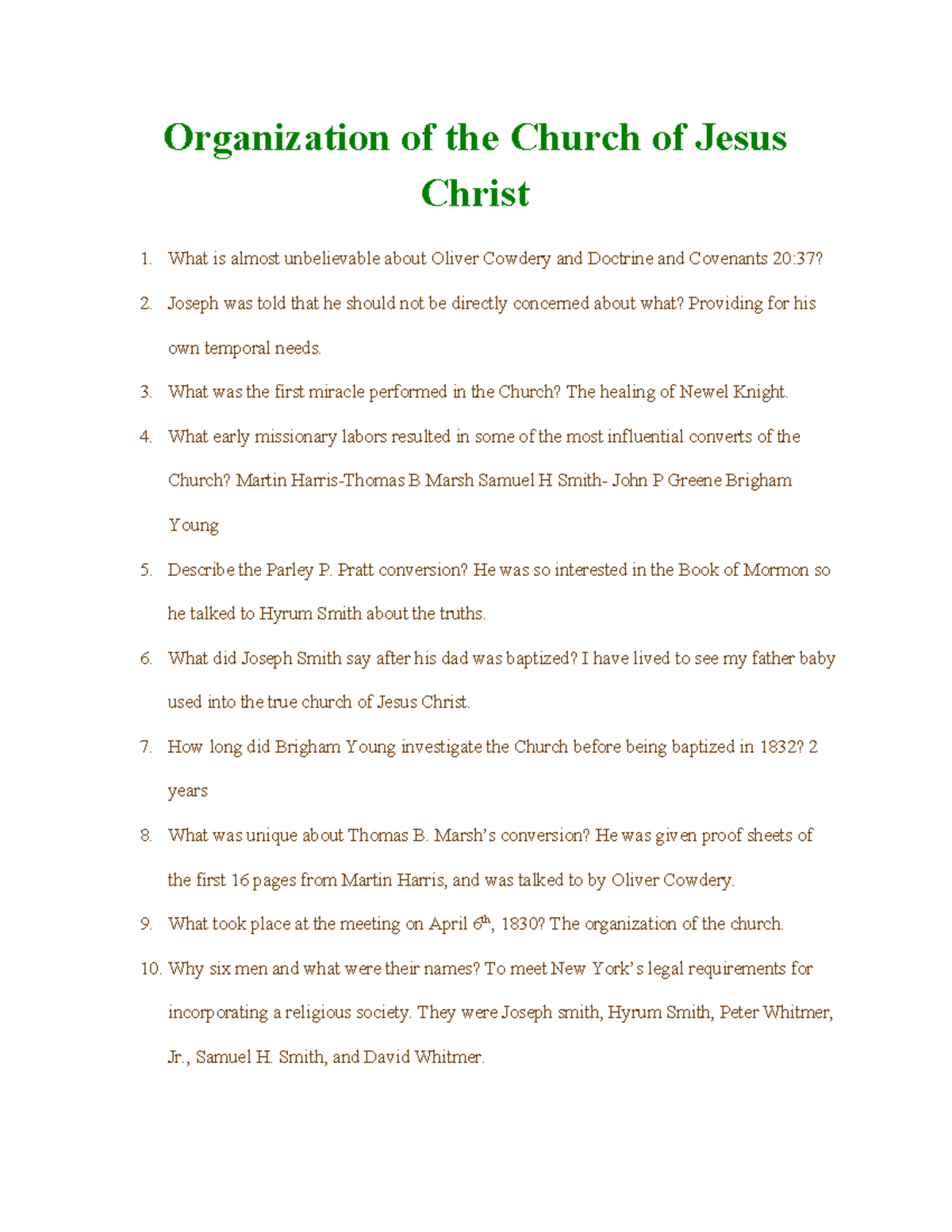 Organization Of The Church Of Jesus Christ - What Is Almost ...