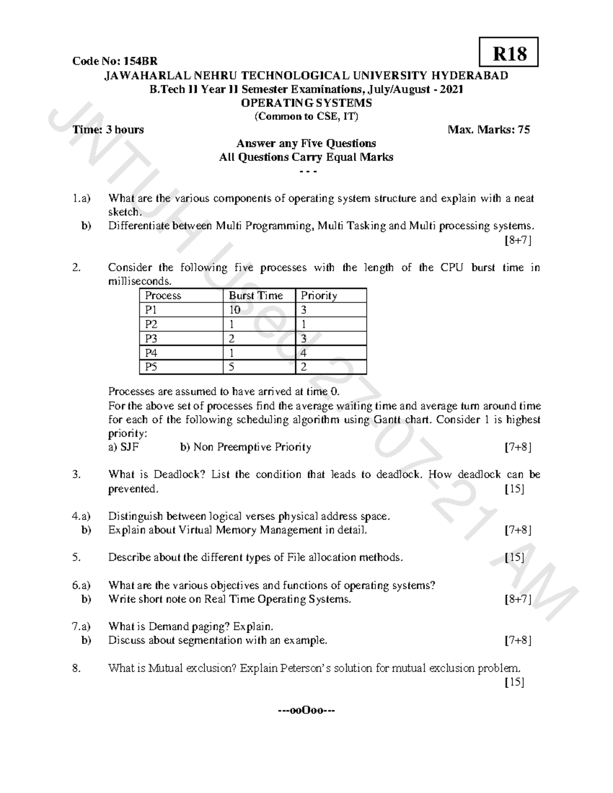July August-2021 OS - previous years question papers with the most ...