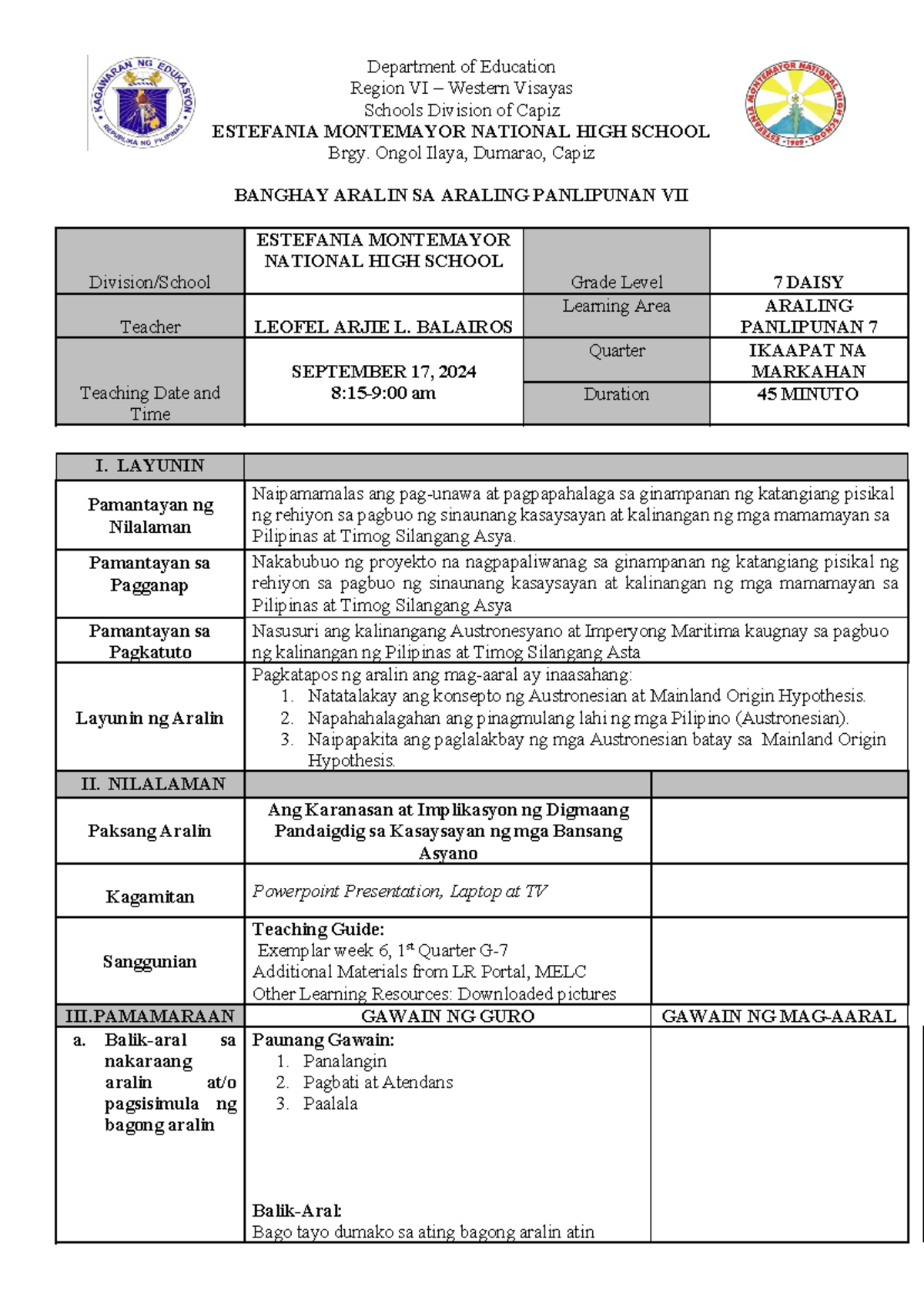 TA-DLP - discussion - Department of Education Region VI – Western ...