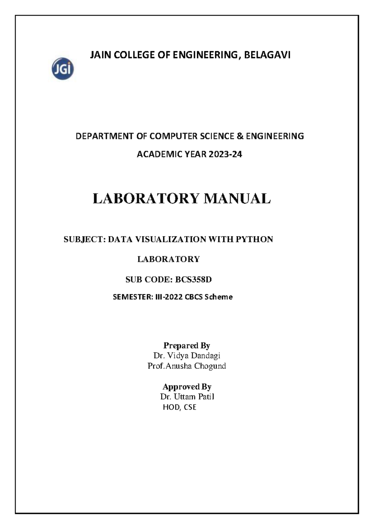 Data Visualization Using Python LAB Manual - JAIN COLLEGE OF ...
