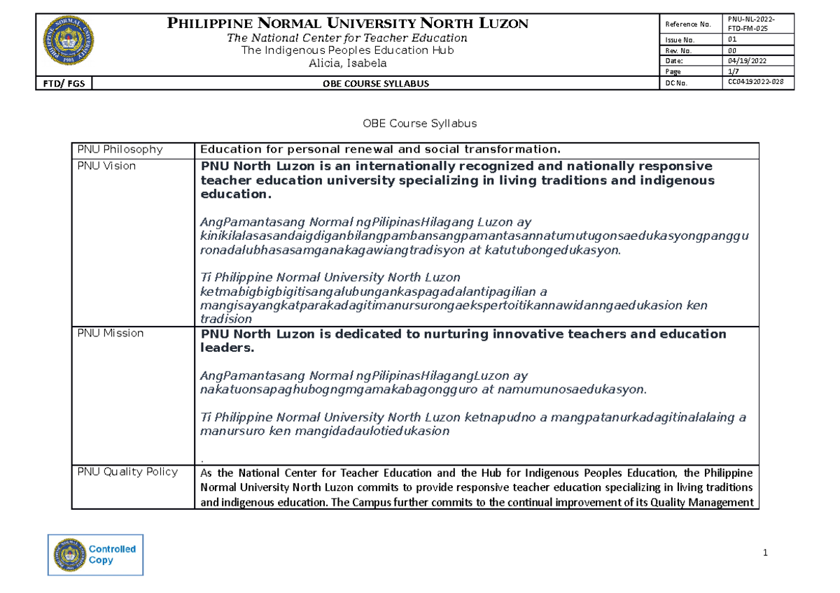 Syllabus in Law Related Studies 2022 PHILIPPINE NORMAL UNIVERSITY