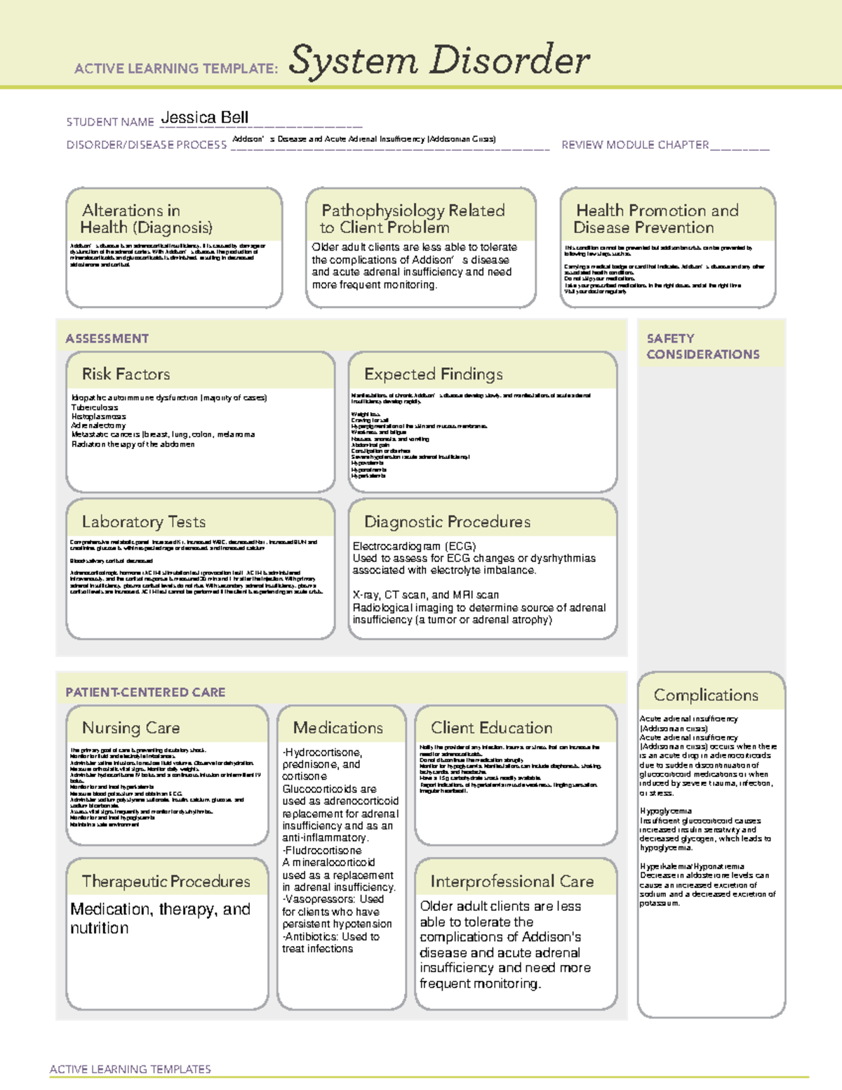 System Disorder Capstone Wk4 - ACTIVE LEARNING TEMPLATES System ...