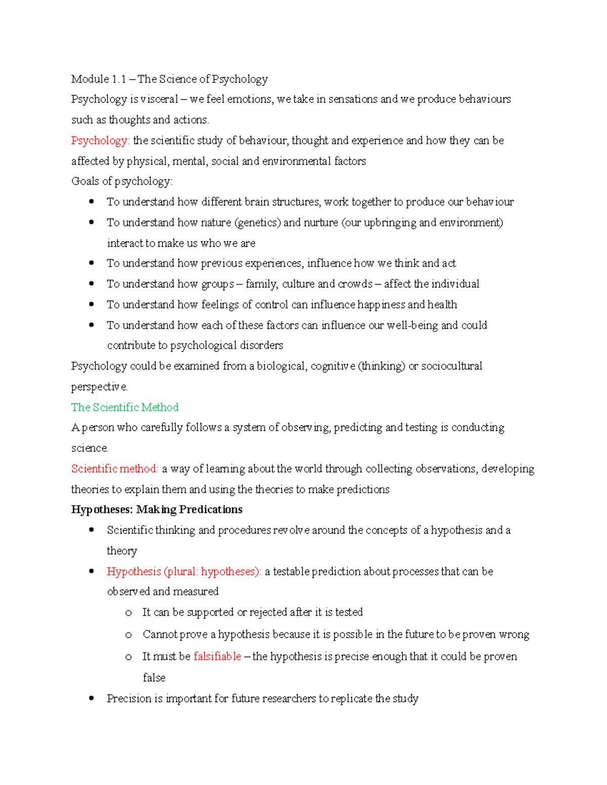 Chapter 1 Introducing Psychological Science - Module 1 – The Science Of ...