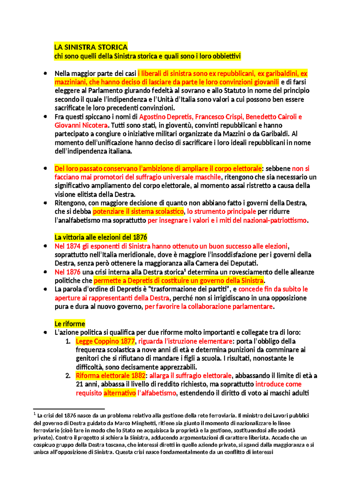 La Politica Italiana Da Depretis A Giolitti - LA SINISTRA STORICA Chi ...