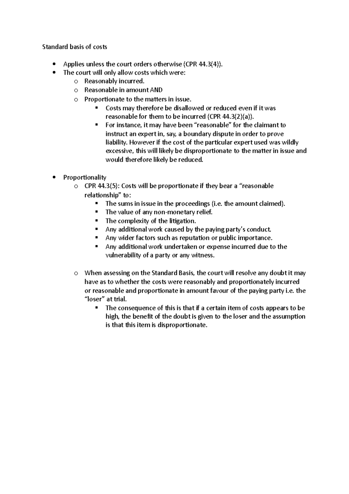 49. Standard basis of costs Standard basis of costs Applies unless