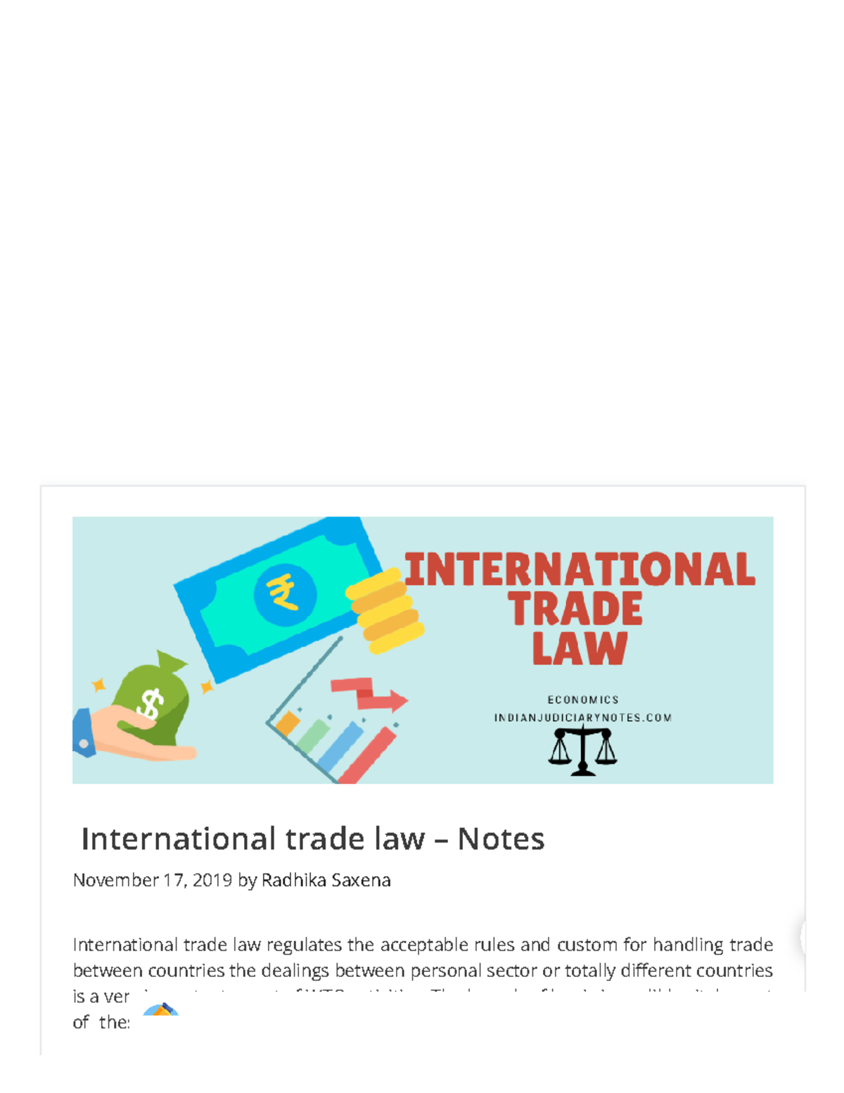 international-trade-law-notes-indian-judiciary-notes