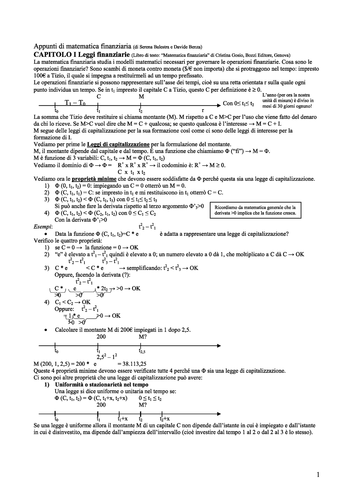 Matematica Finanziaria - Studocu