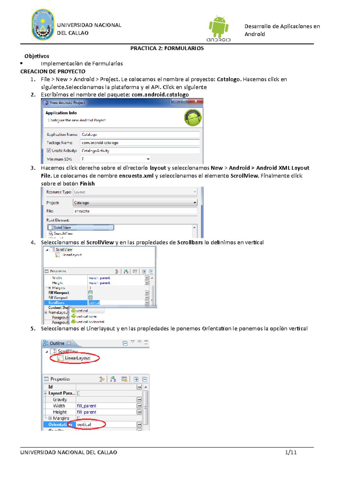 Practica Formularios v2 - DEL CALLAO Desarrollo de Aplicaciones en ...