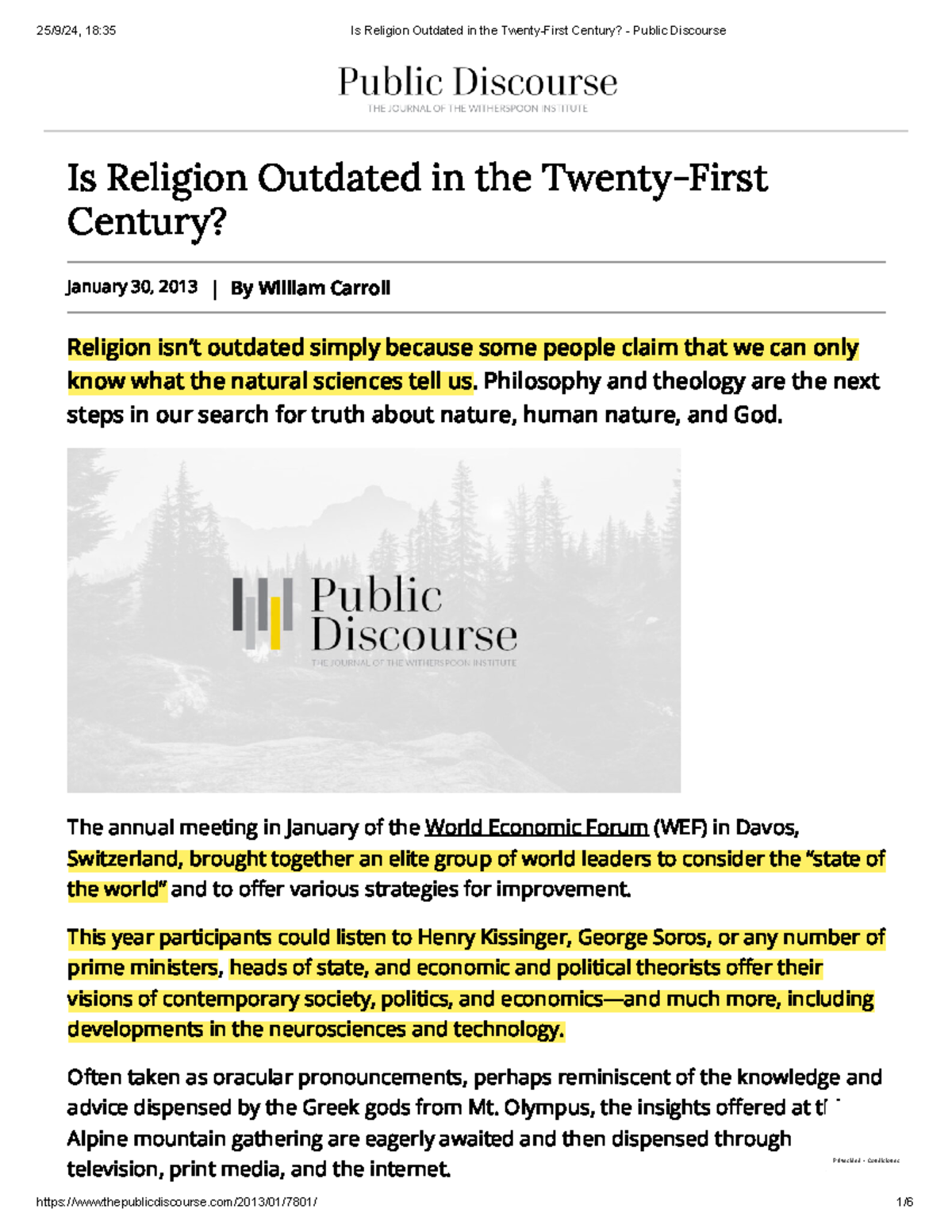 Is Religion Outdated in the Twenty-First Century - Public Discourse ...