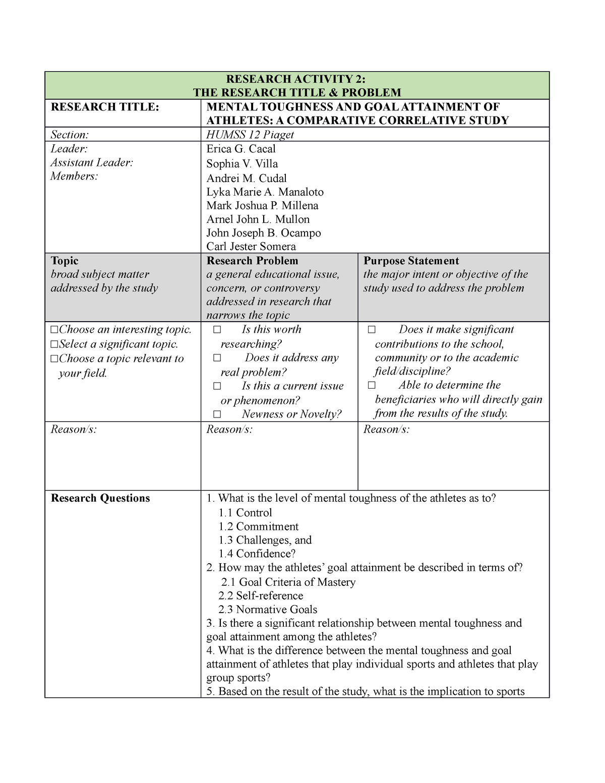 Research- Activity-2 - RESEARCH ACTIVITY 2: THE RESEARCH TITLE ...