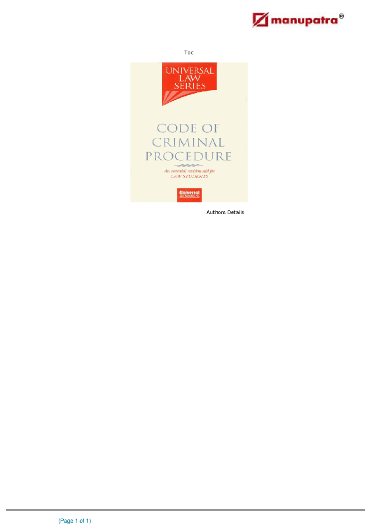 Universal Crpc Crpc Notes Used For Judicial Examination Toc Authors