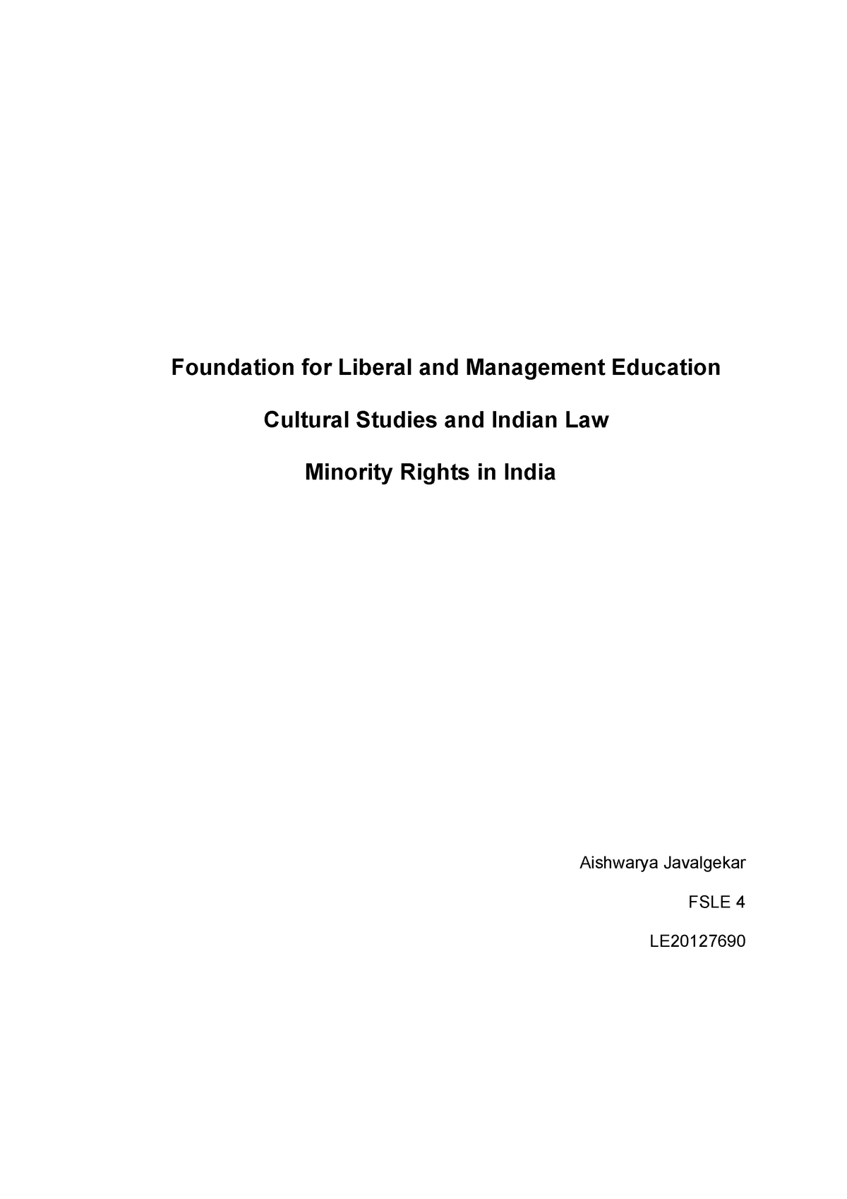 essay on minority rights in india