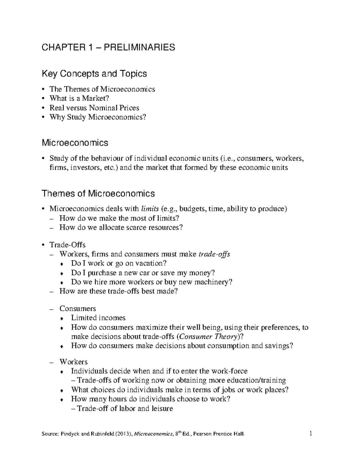 Midterm Content Summary - CHAPTER 1 – PRELIMINARIES Key Concepts and ...