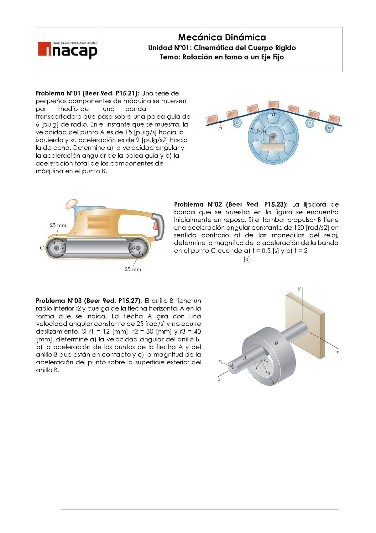 Guía N°01 - Cinemática - Rotación Respecto A Un Eje Fijo - Mec·nica Din ...