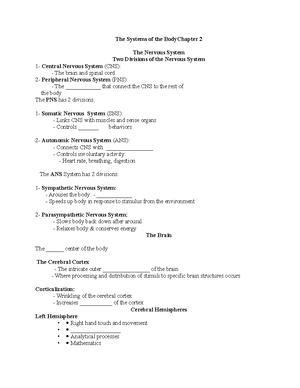 Health Psychology Chapter 2 notes - The Systems of the BodyChapter 2 ...