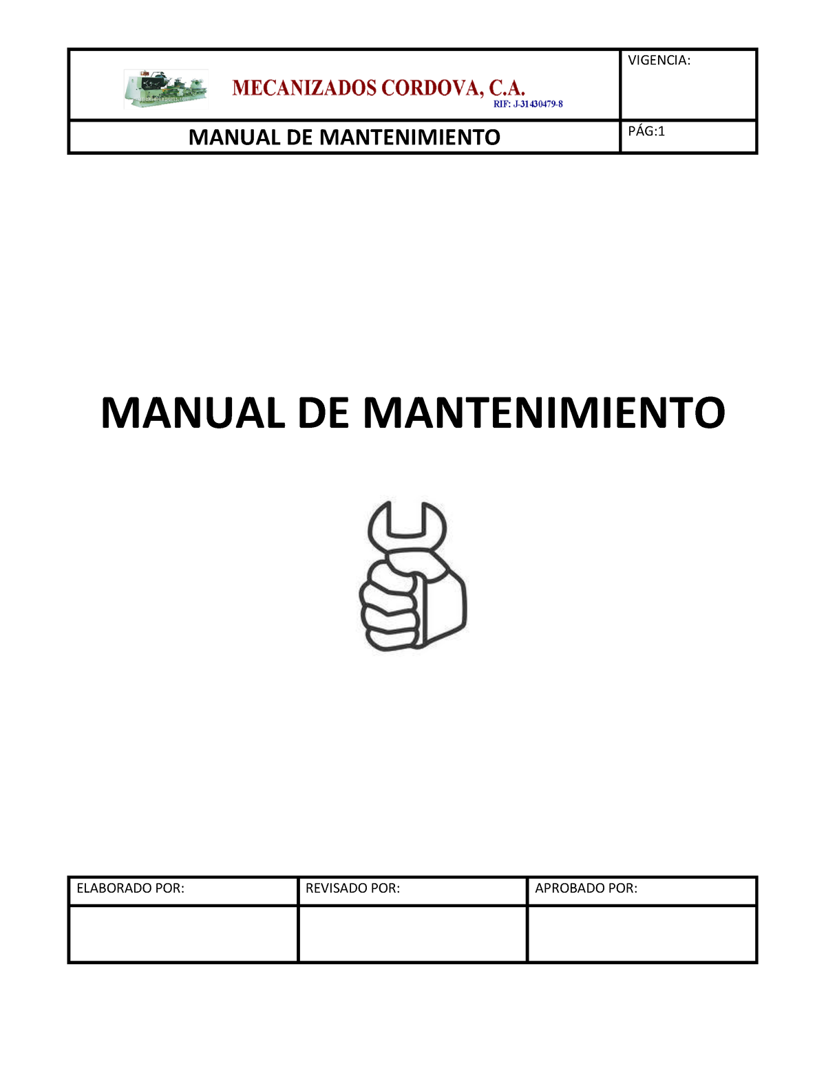 Manual De Mantenimiento Manual De Manten Manual De Mantenimiento P G