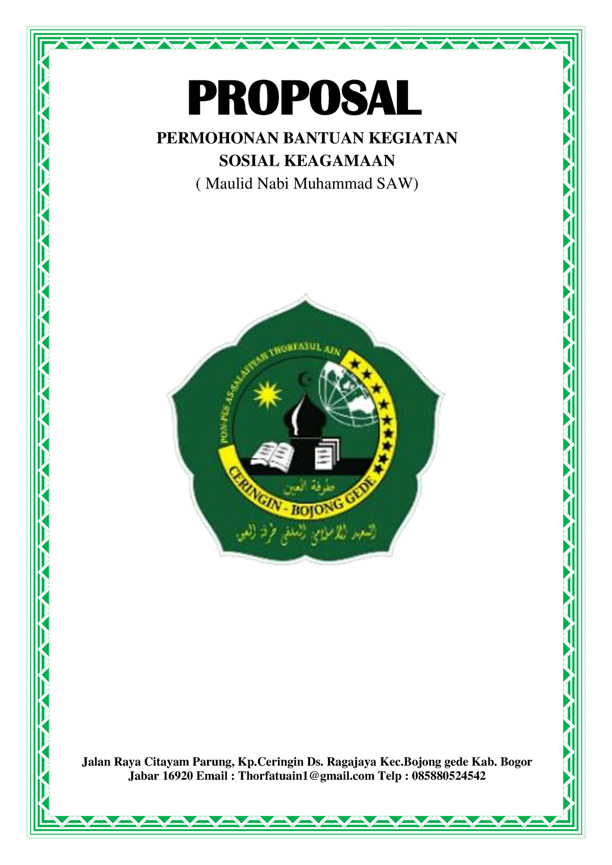 Proposal Maulid 2023 091105 Proposal Permohonan Bantuan Kegiatan