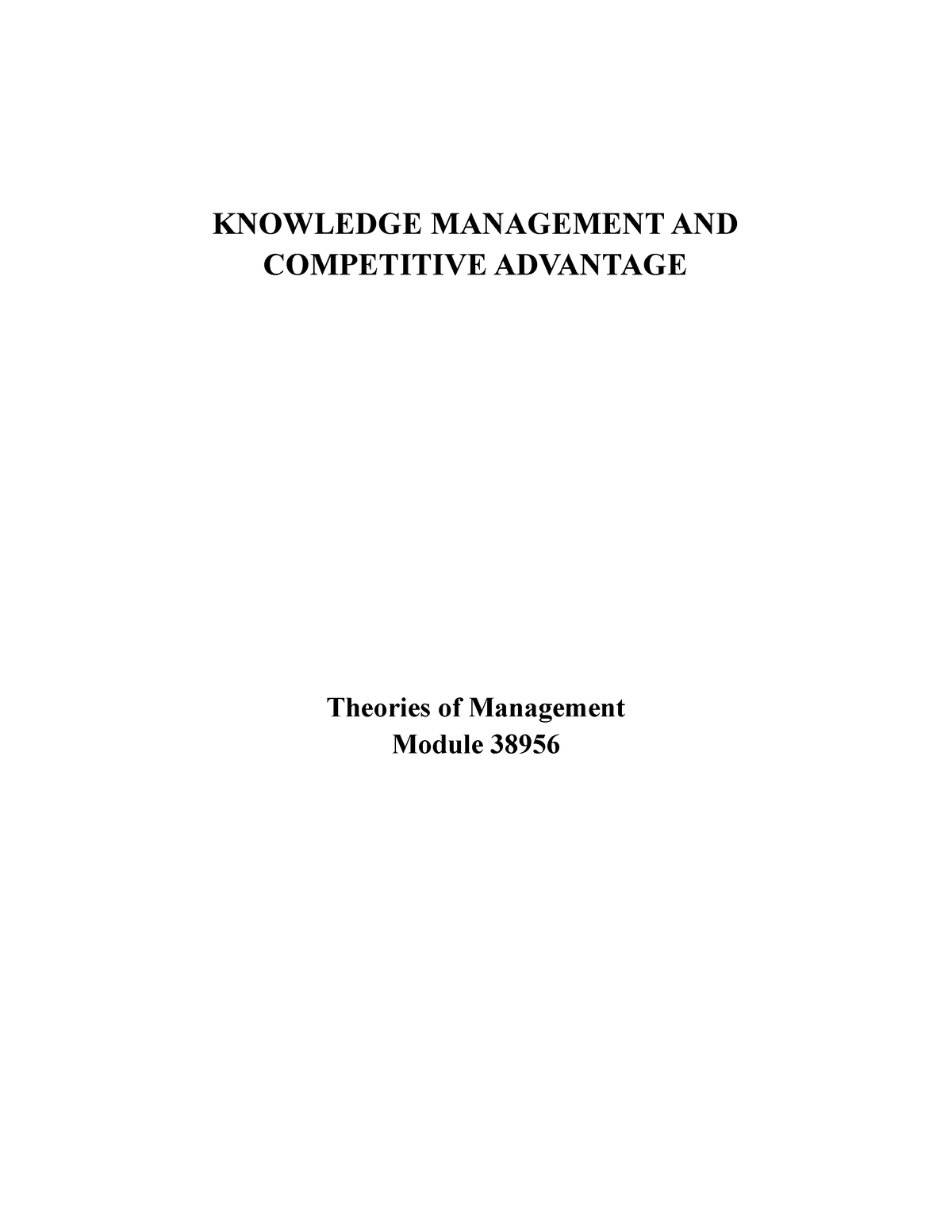 knowledge management assignment pdf