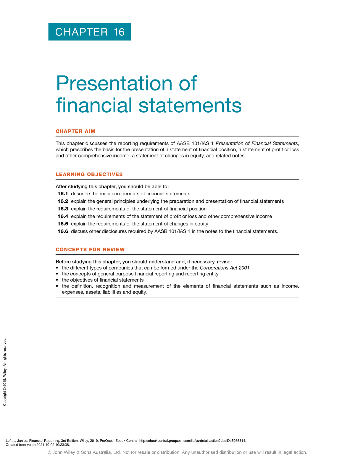 fair presentation of financial statements