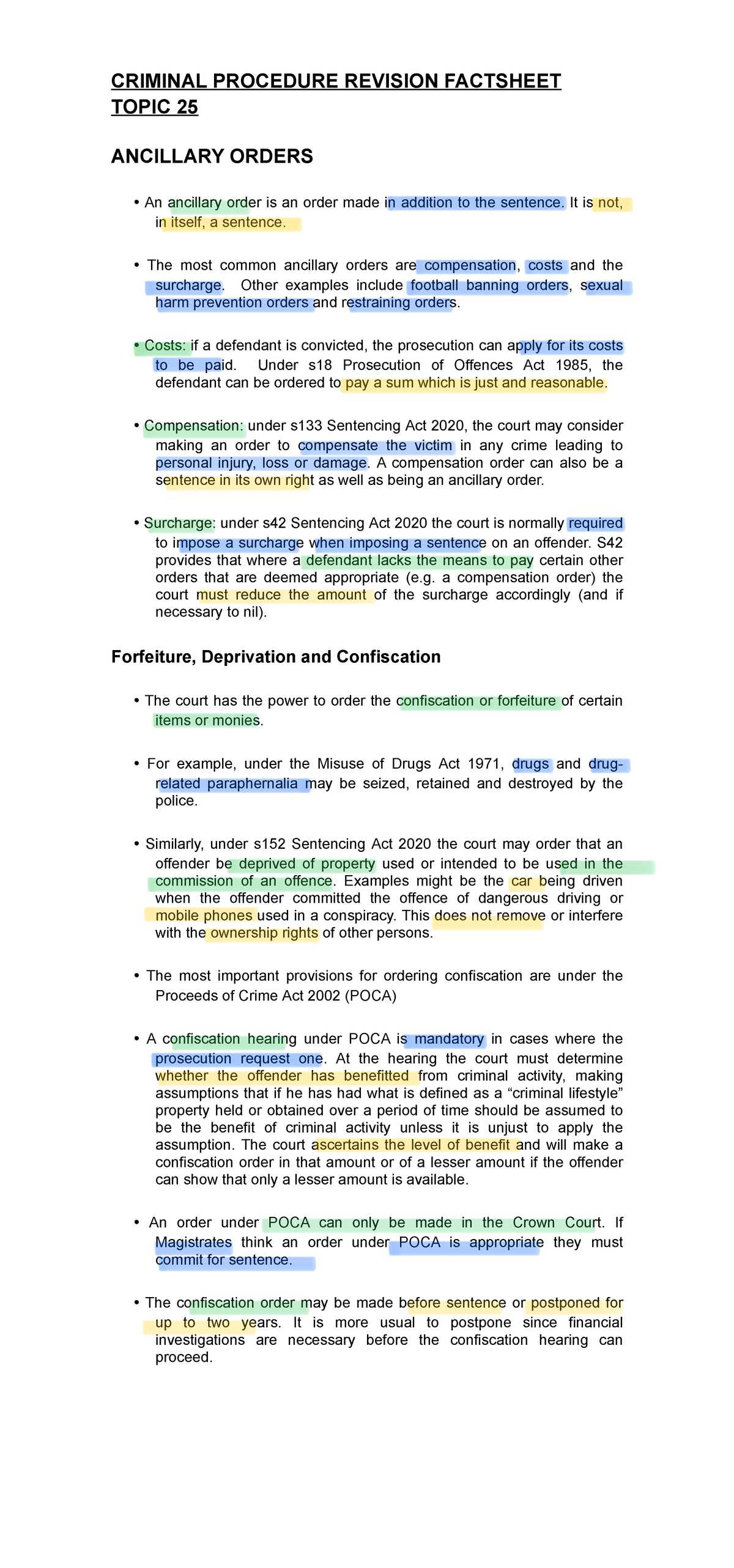 Ancillary Order 25 - Information is given - CRIMINAL PROCEDURE REVISION ...