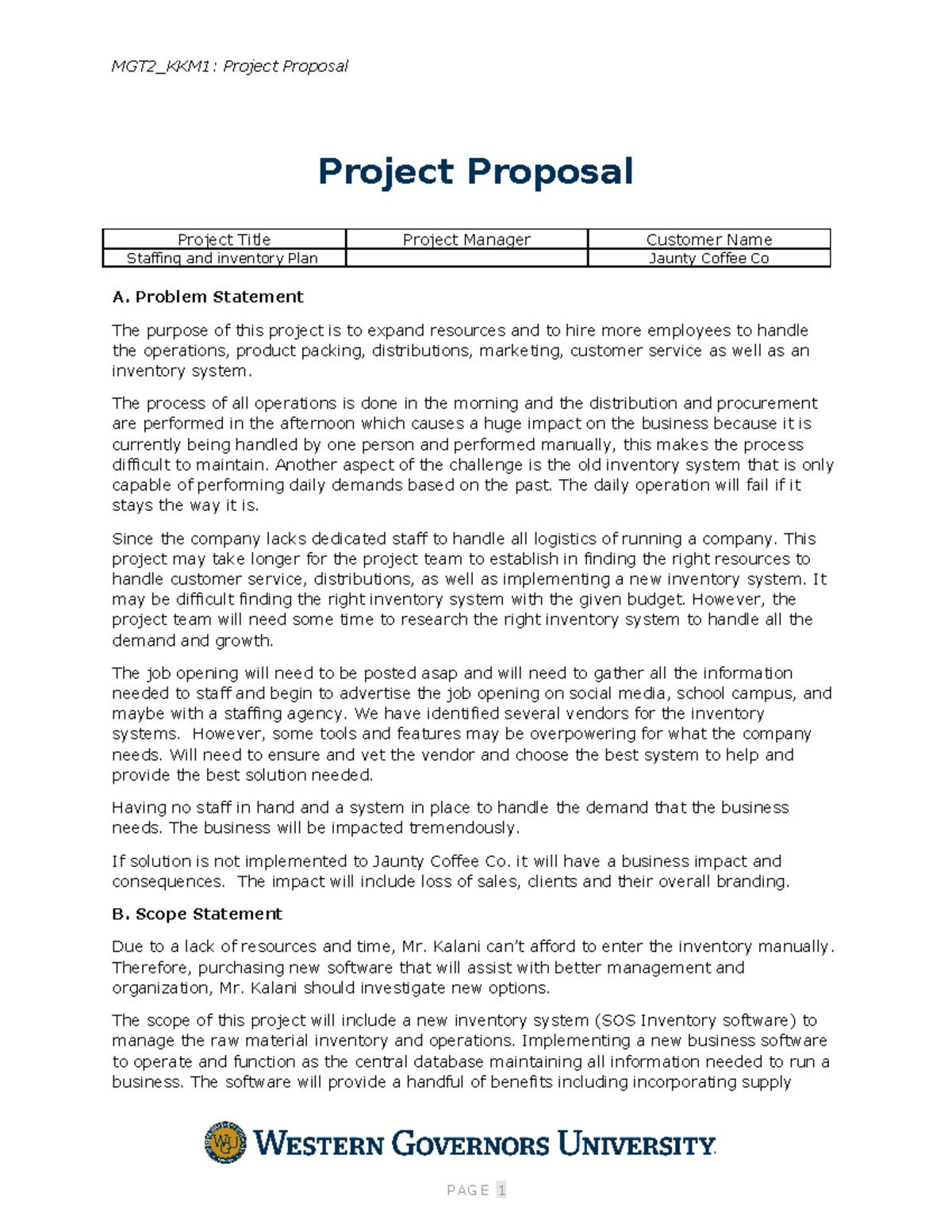 Project Proposal - MGT2_KKM1: Project Proposal Project Proposal Project ...