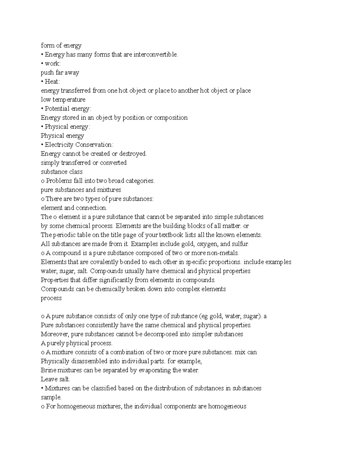 Chem notes copy Separation of the mixture • Components in a mixture