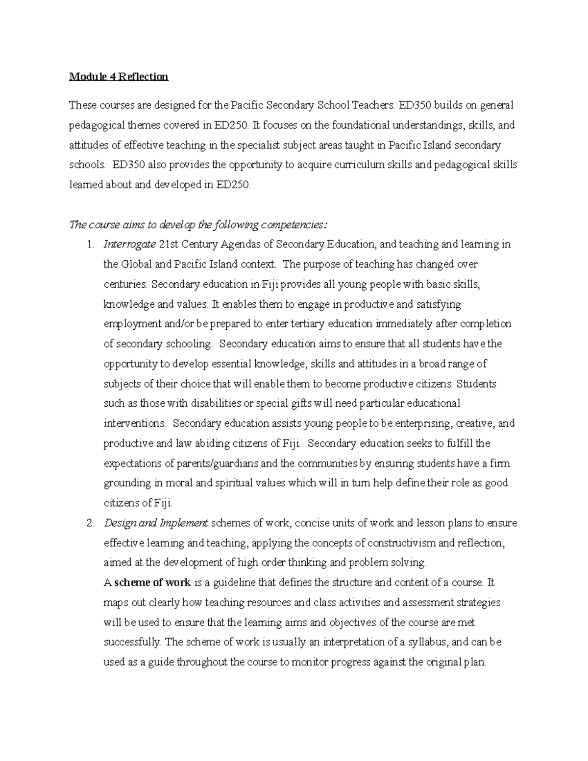 Module 4 Reflection - /.... - Module 4 Reflection These courses are ...