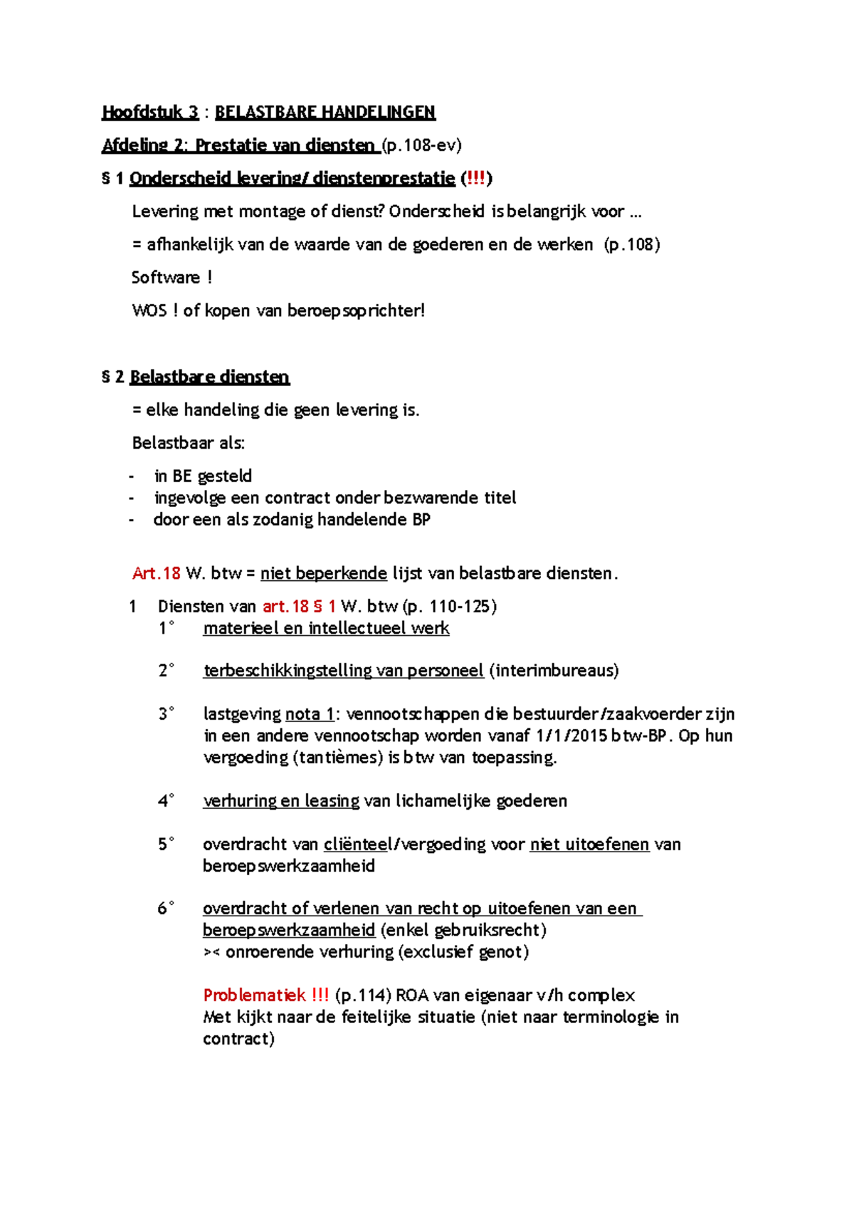 Hoofdstuk 3 Afd 2 - Samenvatting Wetgeving - Hoofdstuk 3 : BELASTBARE ...