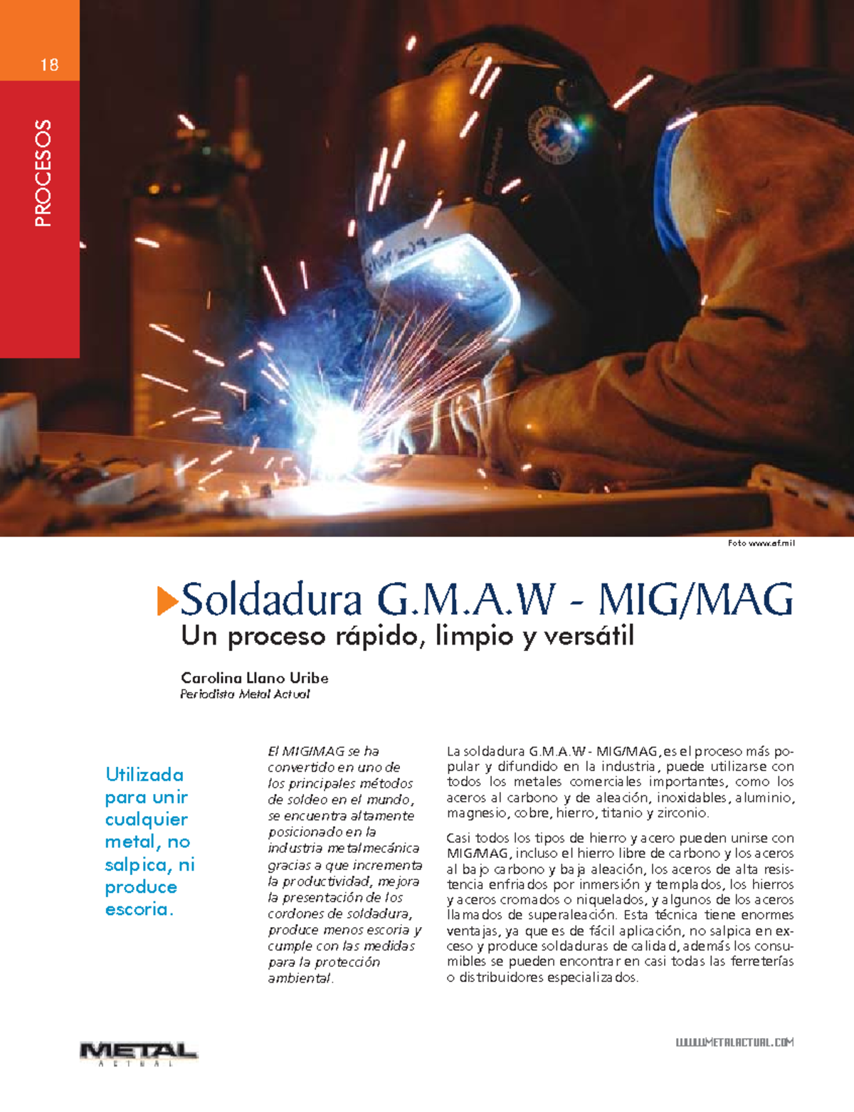 Soldadura G.M.A.W - Migmag - 18 PROCESOS Soldadura G.M.A - MIG/MAG Un ...